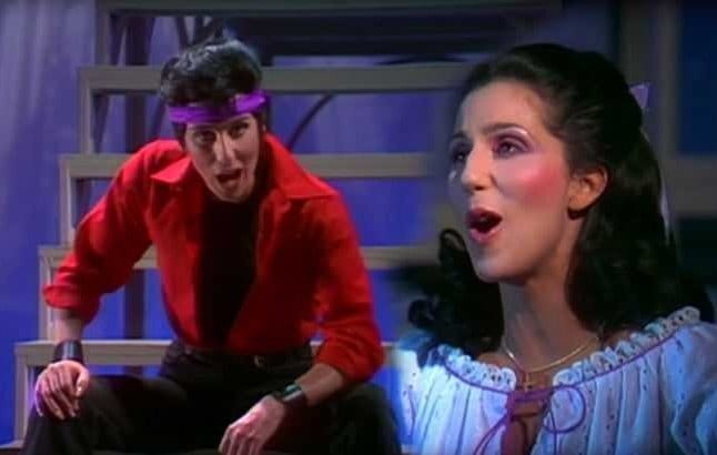 Cher as both Tony and Maria in West Side Story