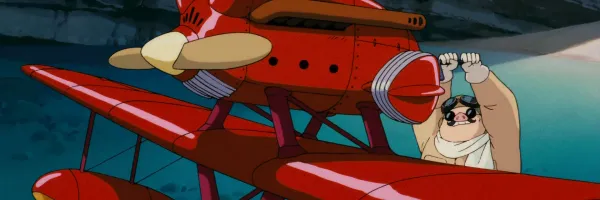 Anitfa icon Porco Rosso fixing his red seaplane