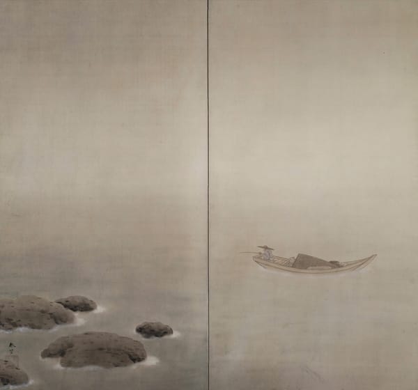 A chill boat on a calm lake